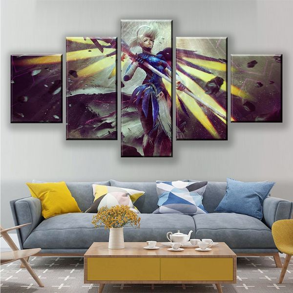 wall art canvas paintings home decoration hd prints 5 pieces symmetra picture game figures poster for bedroom modular artworks